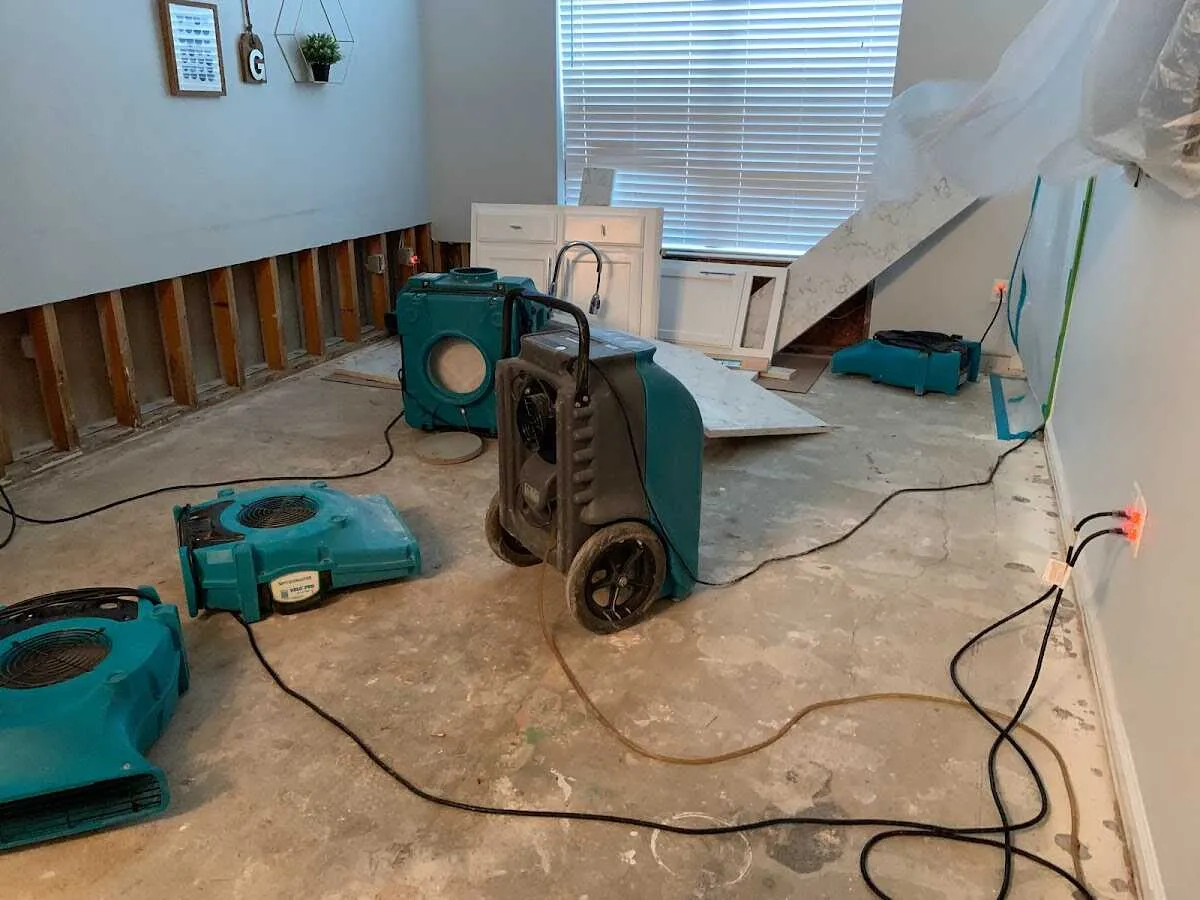 Dehumidifier in flood-cut room for Water Extraction & Removal in Bentonville